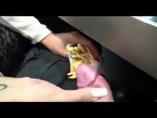 jerk off a guy's dick into french fries (homemade, porn, sex, hard, bang, blowjob, anal)